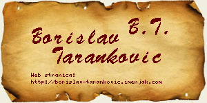 Borislav Taranković vizit kartica